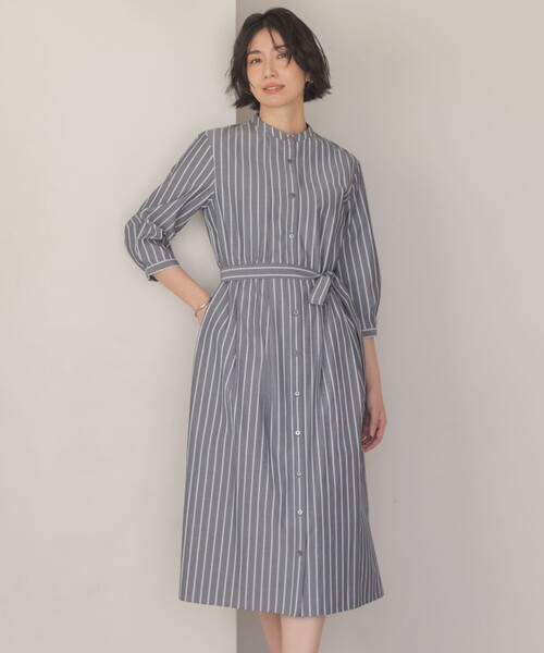 u*f様 【未使用】J.PRESS ジェイプレス ワンピース ストライプ L J.PRESS（J.プレス） ワンピース TC ハイカウントストライプ シャツ