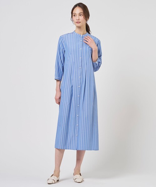 u*f様 【未使用】J.PRESS ジェイプレス ワンピース ストライプ L J.PRESS（J.プレス） ワンピース TC ハイカウントストライプ シャツ
