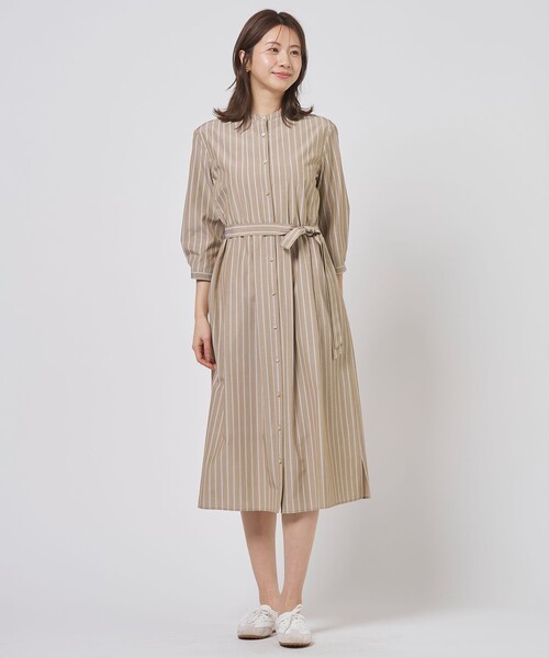 u*f様 【未使用】J.PRESS ジェイプレス ワンピース ストライプ L J.PRESS（J.プレス） ワンピース TC ハイカウントストライプ シャツ