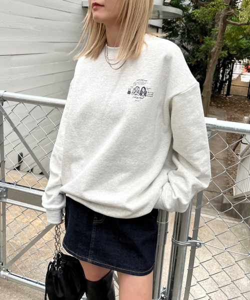 「WHO'S WHO gallery」 「SLOPPY」スウェットカットソー FREE ライトグレー レディース_画像3