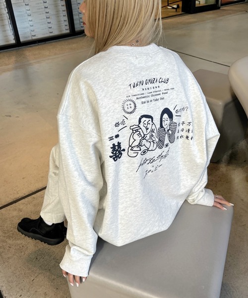 「WHO'S WHO gallery」 「SLOPPY」スウェットカットソー FREE ライトグレー レディース_画像6