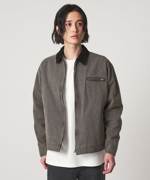 【BLACK】ウォッシュ ダッククロス ジップブルゾン<A DAY IN THE LIFE> A DAY IN THE LIFE ブルゾン アウター ウォッシュ ダッククロス ジップ