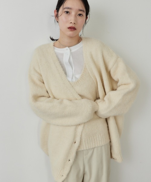 「HANNE」 カーディガン FREE グレー レディース_画像2