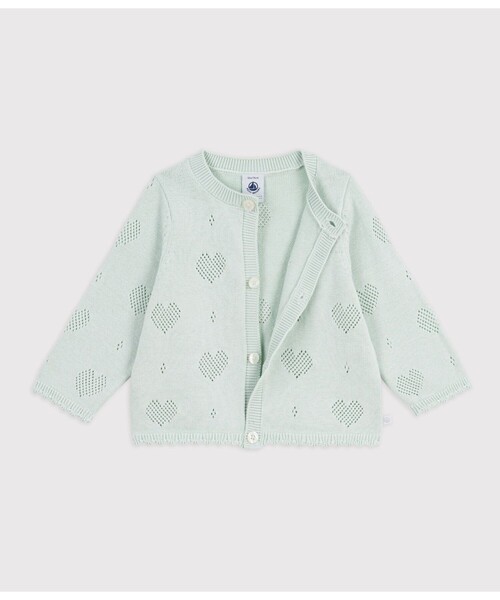 PETIT BATEAU（プチバトー） カーディガン ハート編みニット 
