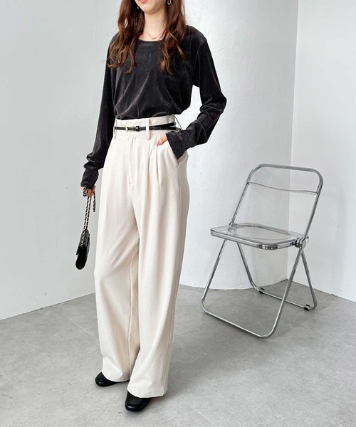 「GeeRA」 スラックス SMALL チャコール レディース_画像6