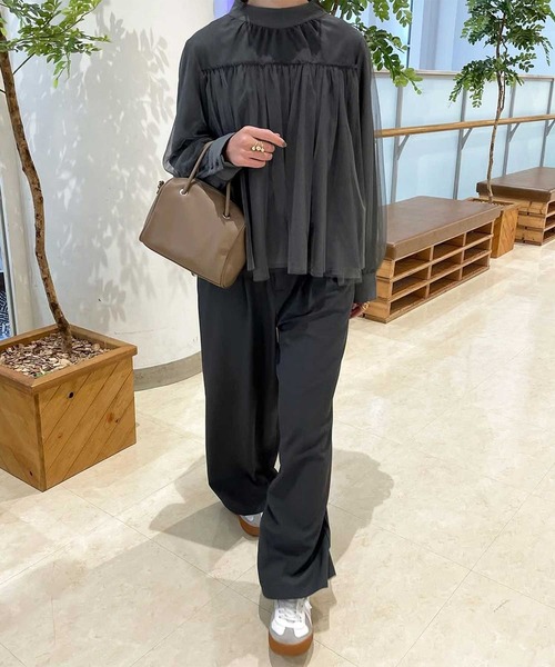 「GeeRA」 スラックス SMALL チャコール レディース_画像9