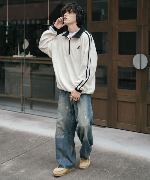 「KANGOL」 長袖Tシャツ「rocky monroeコラボ」 M ネイビー メンズ_画像3