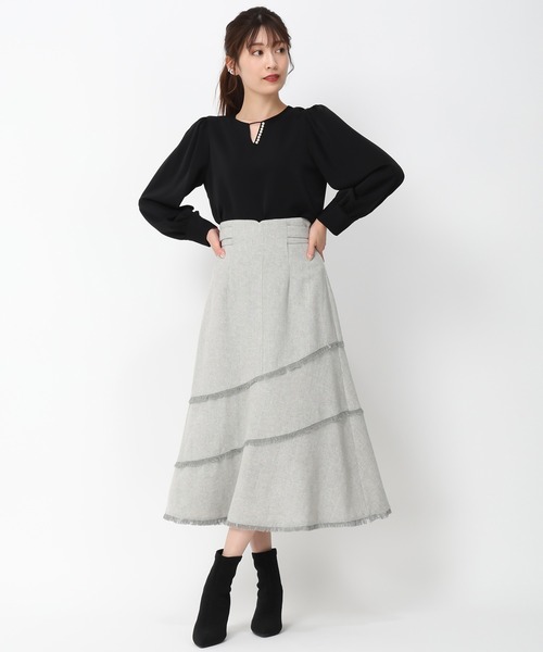 「MISCH MASCH」 ロングスカート S ライトグレー レディース_画像2