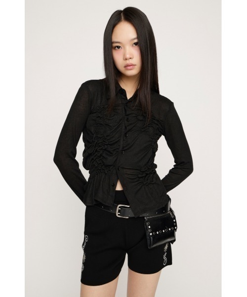 SLY（スライ） ブラウス シャツ SMOCKING SHEER SH スモッキングシアー 