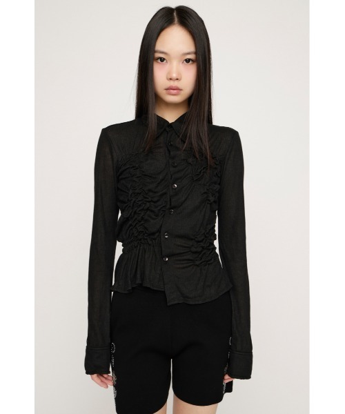 SLY（スライ） ブラウス シャツ SMOCKING SHEER SH スモッキングシアー 