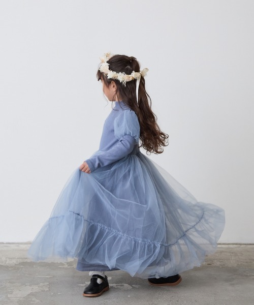 「riziere」 「KIDS」7分袖ワンピース 140 ブラック キッズ_画像6