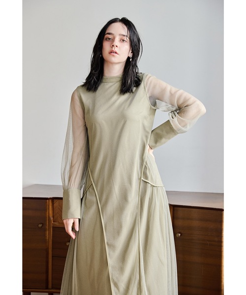 「niana」 長袖ワンピース M ネイビー レディースの画像
