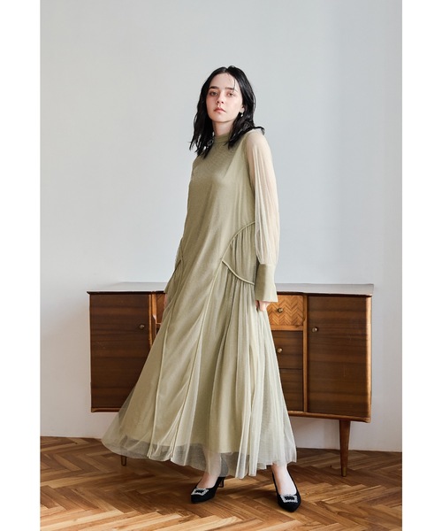 「niana」 長袖ワンピース M ネイビー レディースの画像