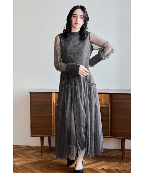 「niana」 長袖ワンピース M ネイビー レディースの画像