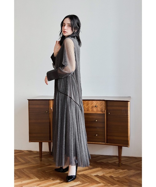 「niana」 長袖ワンピース M ネイビー レディースの画像