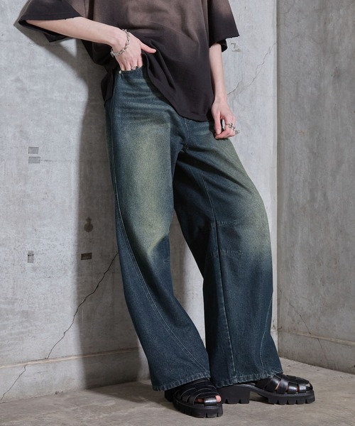 SERACE ワイドパンツ ジーンズ 「SERACE」Vintage like wide curve