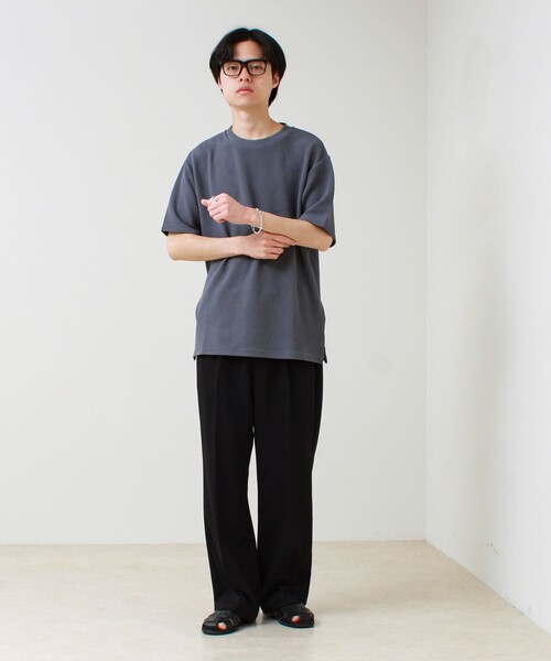 GLOSTER（グロスター） tシャツ 「立体感素材」フクレジャガード 半袖T