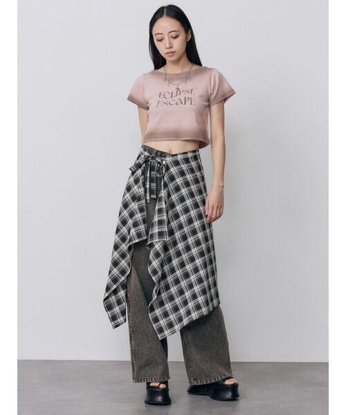 MURUA（ムルーア） ベルト スカートスタイルラップシャツ レディース
