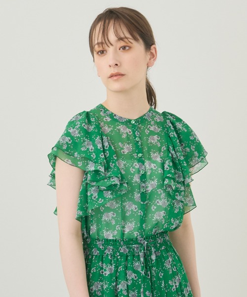 ANAYI ノースリーブ ブラウス グリーン サイズ38 アナイ ANAYI（アナイ） ノースリーブブラウス 38 グリーン レディース