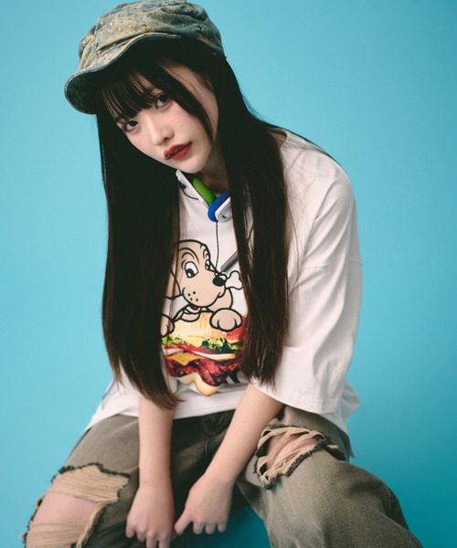 「GALFY」 半袖Tシャツ L イエロー メンズ_画像5