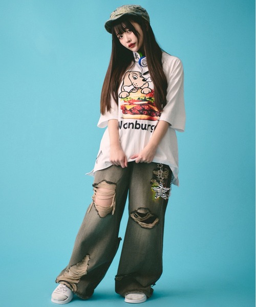 「GALFY」 半袖Tシャツ L イエロー メンズ_画像6