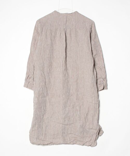 「fog linen work」 シャツワンピース - ベージュ レディース_画像2
