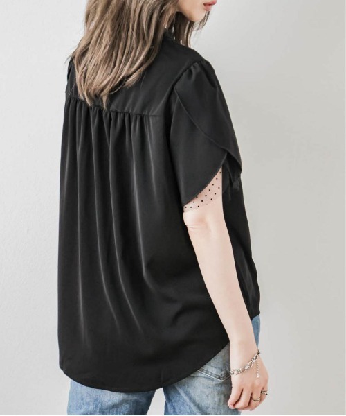 「La-gemme」 半袖ブラウス M グレー レディース_画像6