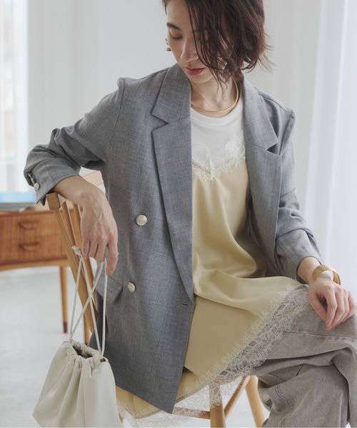 ANGIE テーラードジャケット FREE グレー レディース : ZOZOTOWN Yahoo