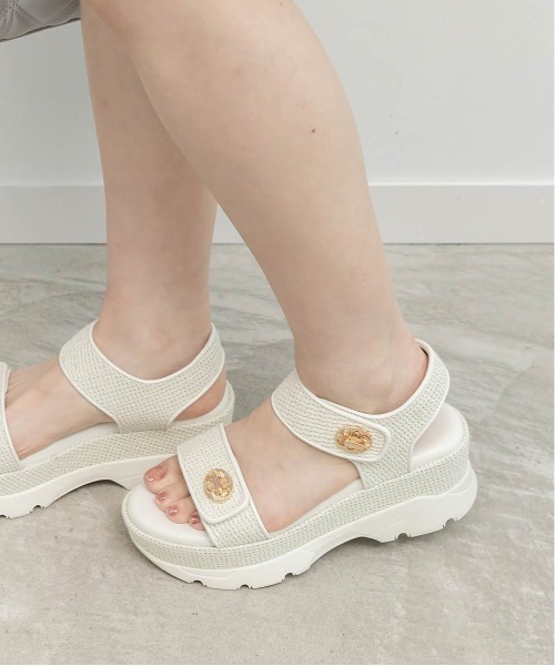 RANDA（ランダ） 厚底 スポーツサンダル サンダル モノグラムパーツ