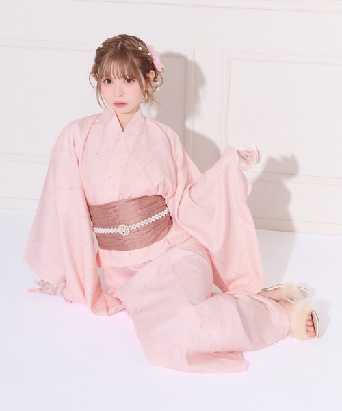 【apres jour】浴衣4点セット apres jour（アプレジュール） 浴衣 「3点セットアイテム」ライン