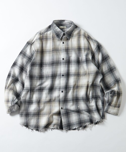 「FREAK'S STORE」 長袖シャツ MEDIUM ブラウン メンズ_画像2