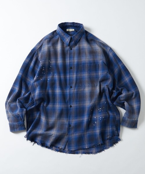 「FREAK'S STORE」 長袖シャツ MEDIUM ブラウン メンズ_画像3