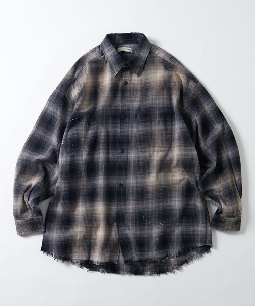 「FREAK'S STORE」 長袖シャツ MEDIUM ブラウン メンズ_画像5