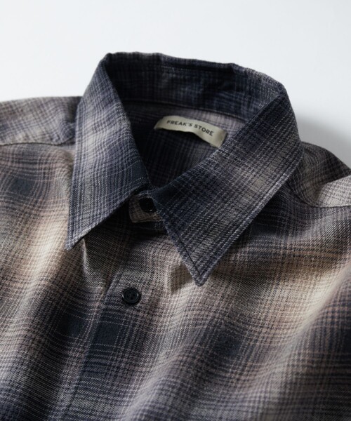 「FREAK'S STORE」 長袖シャツ MEDIUM ブラウン メンズ_画像6