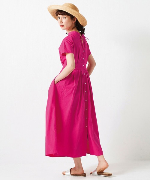 「Sunny clouds」 半袖ワンピース NM ピンク レディース_画像5