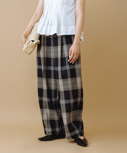 ★新品未使用★＜6(ROKU)＞コットンレーヨン タックパンツ 26SS 6 ワイドパンツ スラックス パンツ 「6(ROKU)」コットンレーヨン