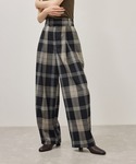 スラックス パンツ TWトロチェックスラックス...の詳細画像1