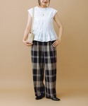 スラックス パンツ TWトロチェックスラックス...の詳細画像5