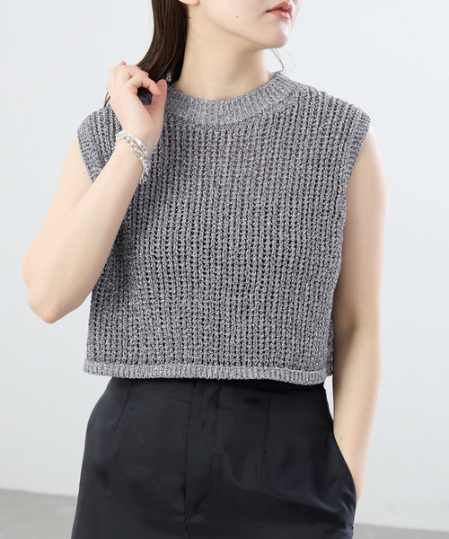 IENA（イエナ） ベスト ジレ ラメリリーニットベスト レディース