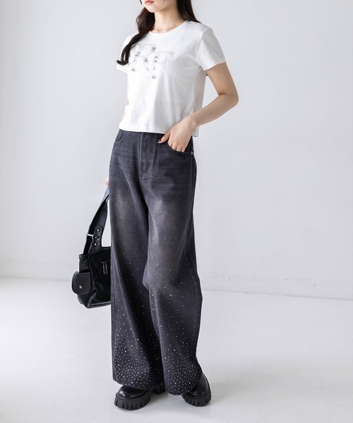 clear ワイドパンツ ジーンズ デニム デニムパンツ 「低身長対応