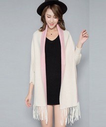 DAY CLOSET ストール マフラー バイカラーストール風フリンジ
