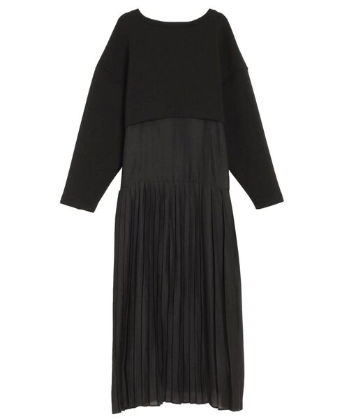 華麗 ショートトップスプリーツミックスワンピースセット