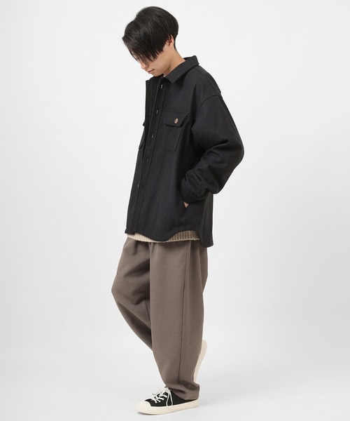 ジャケット ブルゾン メルトン CPOシャツジャケット/ビッグシルエット