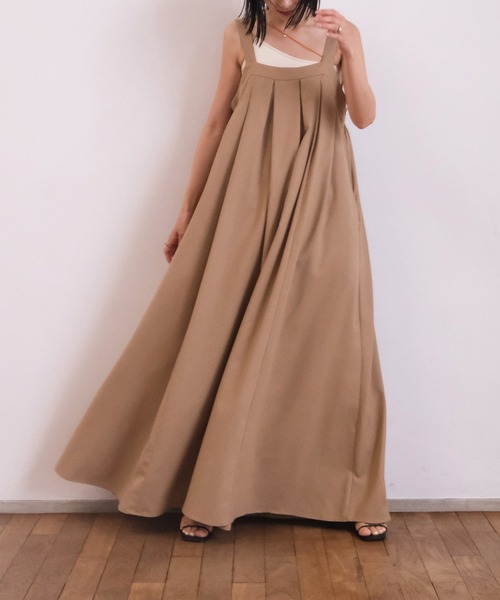 ワンピース ワイドストラップロングワンピースの画像