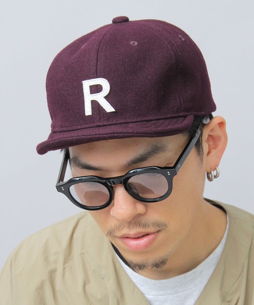 Basiquenti キャップ 帽子 アルファベットワッペン ウール
