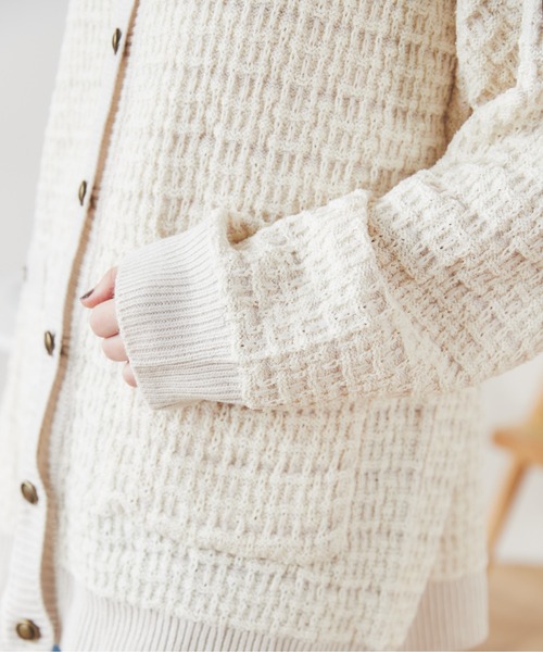 ANGIE カーディガン ツイードライクニットカーディガン レディース