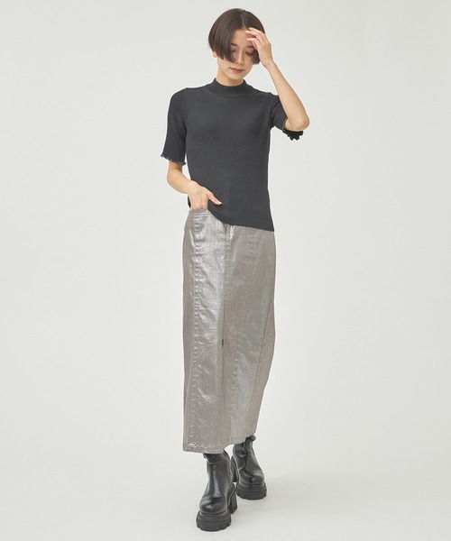 tシャツ 「WRAPINKNOT(ラッピンノット)」「STUDIOUS別注」グラデーションメローリブニット レディース WRAPINKNOT tシャツ 「WRAPINKNOT(ラッピンノット)」「STUDIOUS