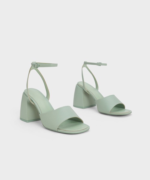台湾CHARLES&KEITH サテンラインストーンブロックヒールサンダル ティンストラップ ブロックヒールサンダル - Multi | CHARLES