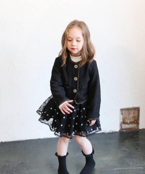 Rora（ローラ） スカート マガニー スカート / 花柄 チュール ブラック