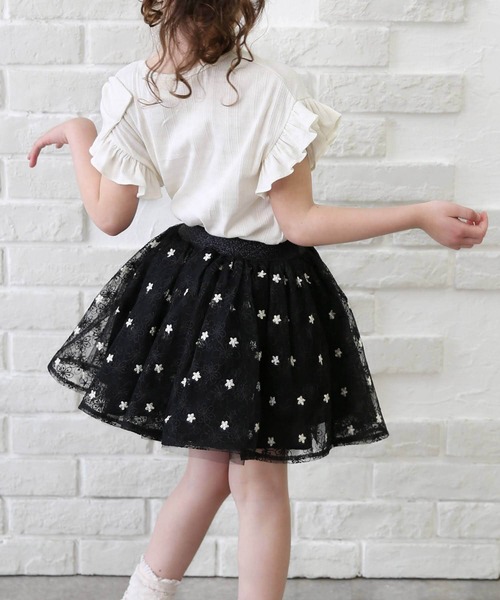 Rora（ローラ） スカート マガニー スカート / 花柄 チュール ブラック